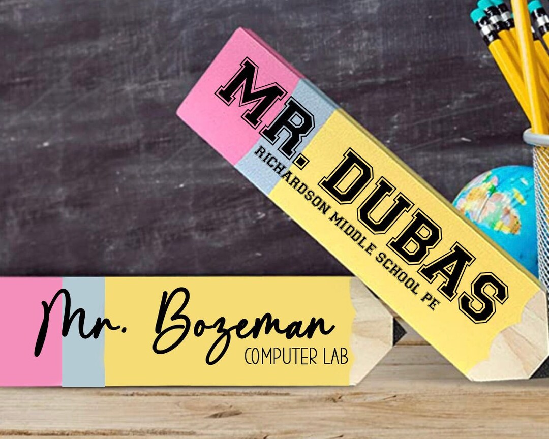 Wooden Pencil Desk Signs, Teacher Pencil Signs, Teacher Gifts Etsy