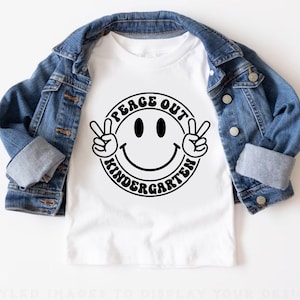 Peace Out Kinder Happy Face, Kindergarten Grad shirt