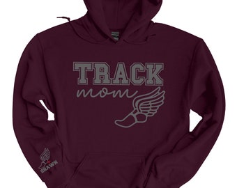 Track and Field Mom Sweatshirt name on sleeves