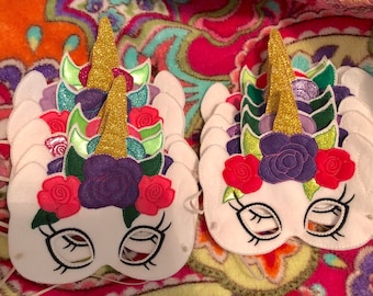 Unicorn mask with flowers ADULT SIZE