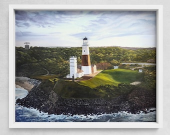 Montauk Lighthouse Art Print: Coastal Landscape Fine Art Paper
