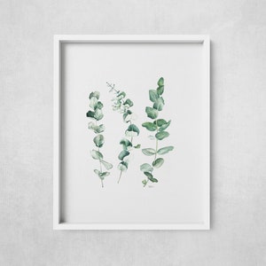 Minimalist Eucalyptus Watercolor Poster Print – Botanical Wall Art for Nature-Inspired Decor