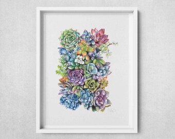 Love Succs, I – Succulent Poster Print – Vibrant Botanical Wall Art for Plant Lovers