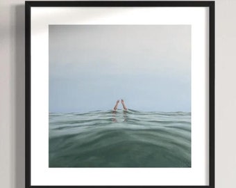 Double Dipped, II – Coastal Wall Art with Symbolism | Minimalist Ocean Print