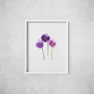 Violet Flower Poster Print – Delicate Botanical Wall Decor for Nature Lovers