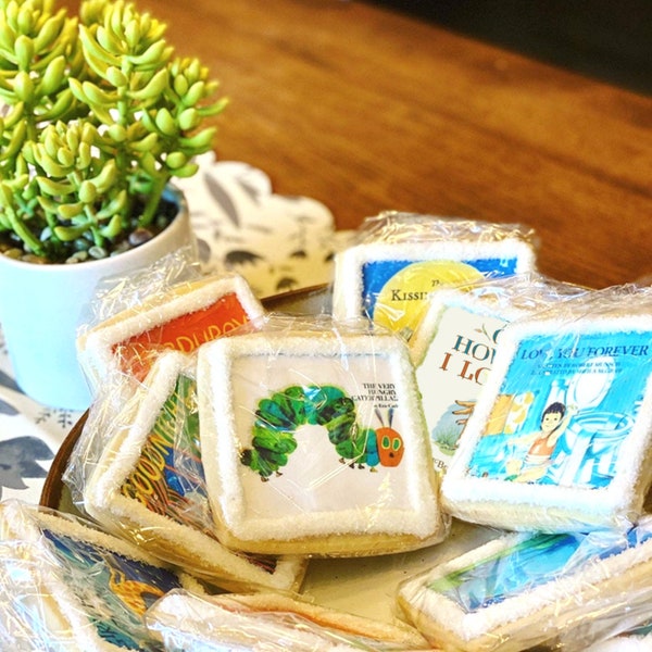 12 Storybook Cookies Children's Book Favors for Baby Shower First Birthday