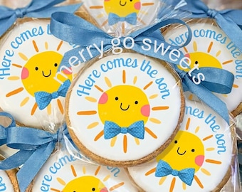 Here Comes The Son Baby Shower Cookies | Baby Sun Cookies Perfect For Baby Shower Favor
