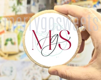 12 Logo Cookies Round Printed with Any Image, Logo or Photo