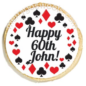Custom Playing Cards Casino Themed Cookies 12 Personalized Birthday Gambling Las Vegas Blackjack Cookies