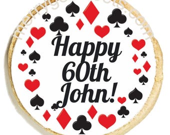 Custom Playing Cards Casino Themed Cookies 12 Personalized Birthday Gambling Las Vegas Blackjack Cookies