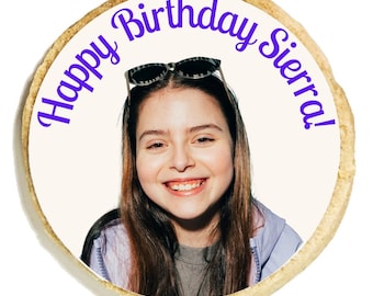 Personalized Birthday Photo Cookies: Custom Party Favors, Set of 12