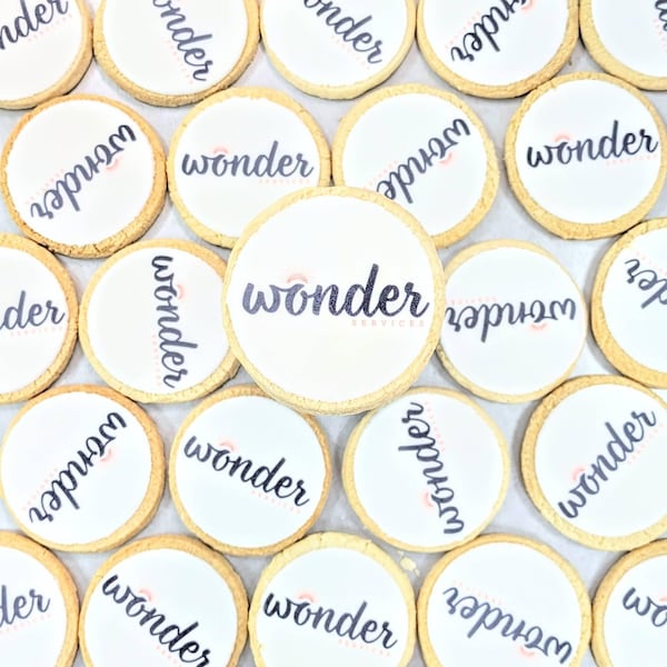 12 Logo Cookies Round Printed with Any Image, Logo or Photo