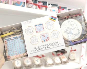 Valentine Cookie Coloring and Activity Kit: DIY Cookies with Edible Markers