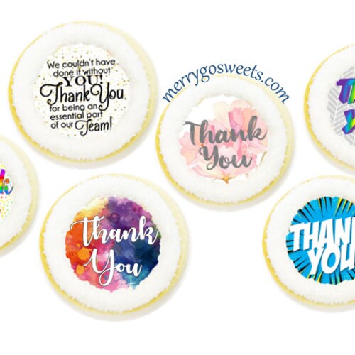 Thank You Cookie Gift Set Thank You Cookies Cookies Thank Etsy
