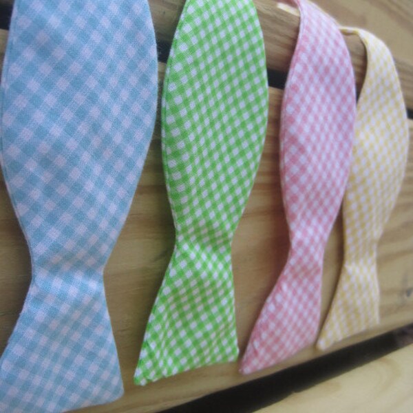 Self Tie Gingham Bow Ties-Ben's Spring Collection
