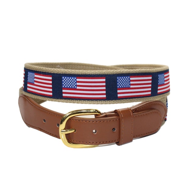 Mens American Flag Belt-Hand Made