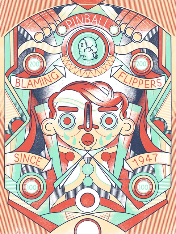Pinball Tilt Mechanism Poster Print Pinball Wall Art Retro Gaming Gift