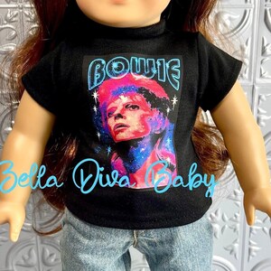 18" Girl Doll ROCK MUSIC Custom Doll Tee Shirt - Create your own Personalized Custom Logo T-shirts Designed to Fit 18 Inch Girl or Boy Dolls