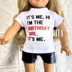 Birthday Girl Doll Shirt: Custom Pop Singer Top for 18 Inch Dolls