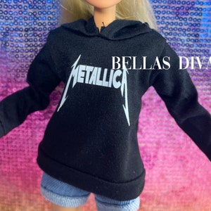 11.5&quot; Doll CUSTOM ROCK BAND Hoodie- Create your Own Logo Doll Hoodie Designed to fit 11.5&quot; inch Doll- Hooded pullover fits 11.5 Inch Dolls