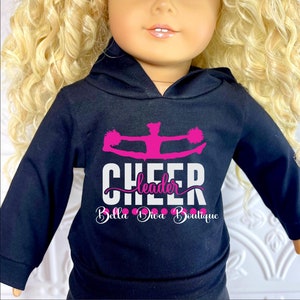18 Inch Girl Doll Cheerleader Hoodie - Personalized Black Doll Clothes