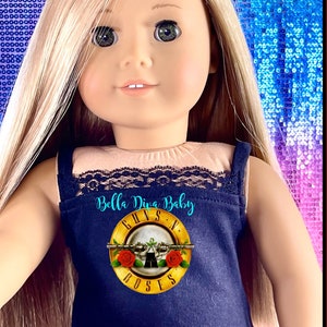 Ropa hecha a mano vestido rock tops para 18 pulgadas American Doll My 