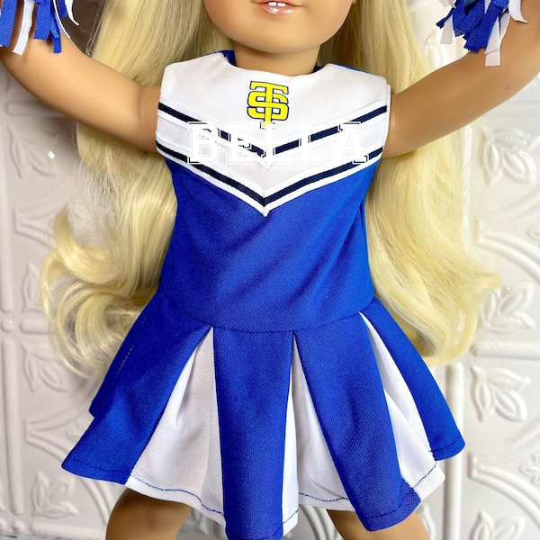 18" Girl Doll SWIFTIE FOOTBALL CHEERLEADER Boyfriend Fan Pop Singer Outfit with Custom Team logo or Name Designed to Fit 18 Inch girl Dolls