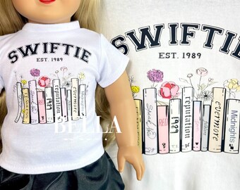 GIRL & DOLL Custom Design Tee designed to Fit 18" Dolls- Create Your Own Swiftie Matching T-Shirt Girls and 18 Inch Dolls shirts