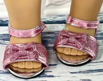 Pink Metallic Fringed Sandals 18 in Doll Clothes Fits American Girl Pink Metallic Fringed Sandals 18 in Doll Clothes Fits American Girl