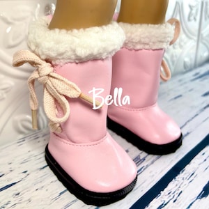 Pink Faux Leather Bow Boots for 18&quot; Girl Doll