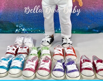 Canvas Sneaker Athletic Shoes for 18/" American Girl Dolls Many Colors Available
