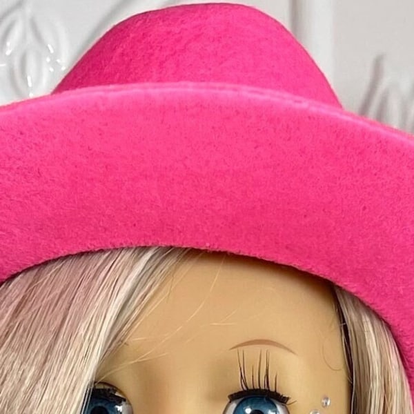 18" Girl Doll COWGIRL HOT PINK Hat  -Adorable Fancy Rodeo Western Cowboy - Girl Hat Bright Pink Designed to Fit 18 Inch girl or Boy Dolls