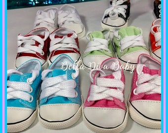 18" Girl Doll CANVA SNEAKERS -colorful shoes Designed to fit  18 inch Girl or Boy Dolls