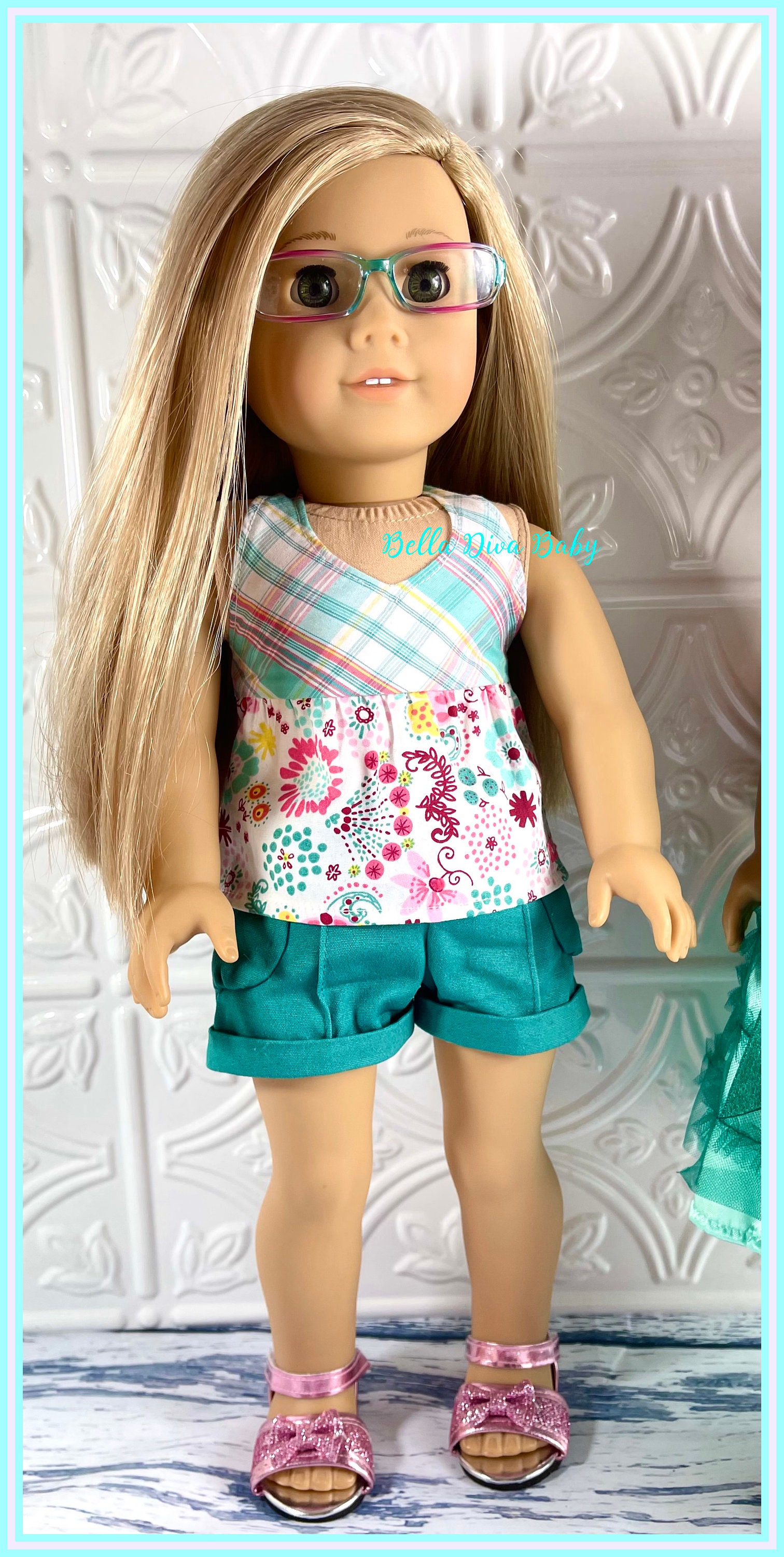Pink Metallic Fringed Sandals 18 in Doll Clothes Fits American Girl Pink Metallic Fringed Sandals 18 in Doll Clothes Fits American Girl