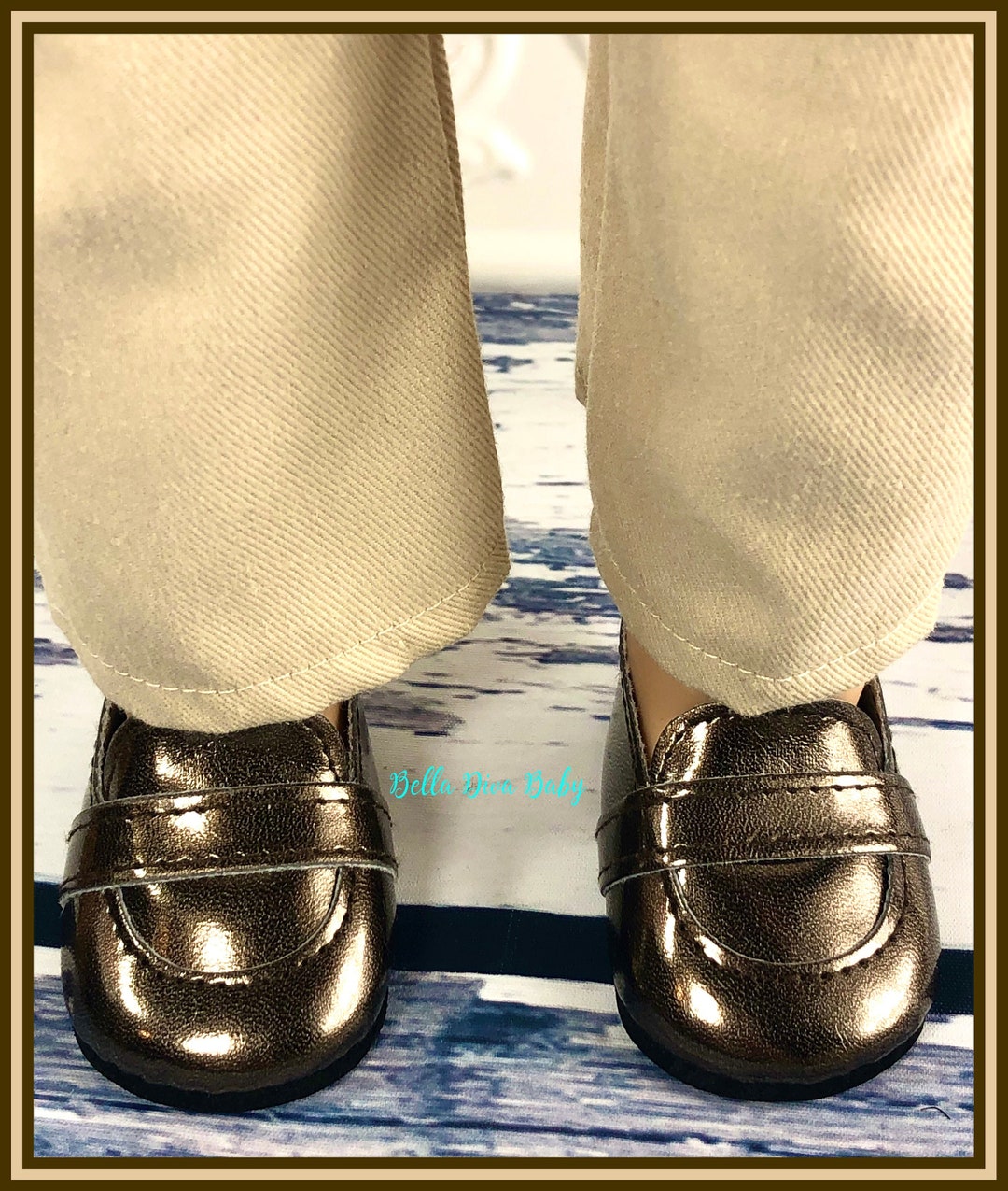 18 Boy Doll Brown Faux LEATHER BOY SHOES Fits Fancy Boy Doll Shiny 18-boy-doll-brown-faux-leather-boy-shoes-fits-fancy-boy-doll-shiny