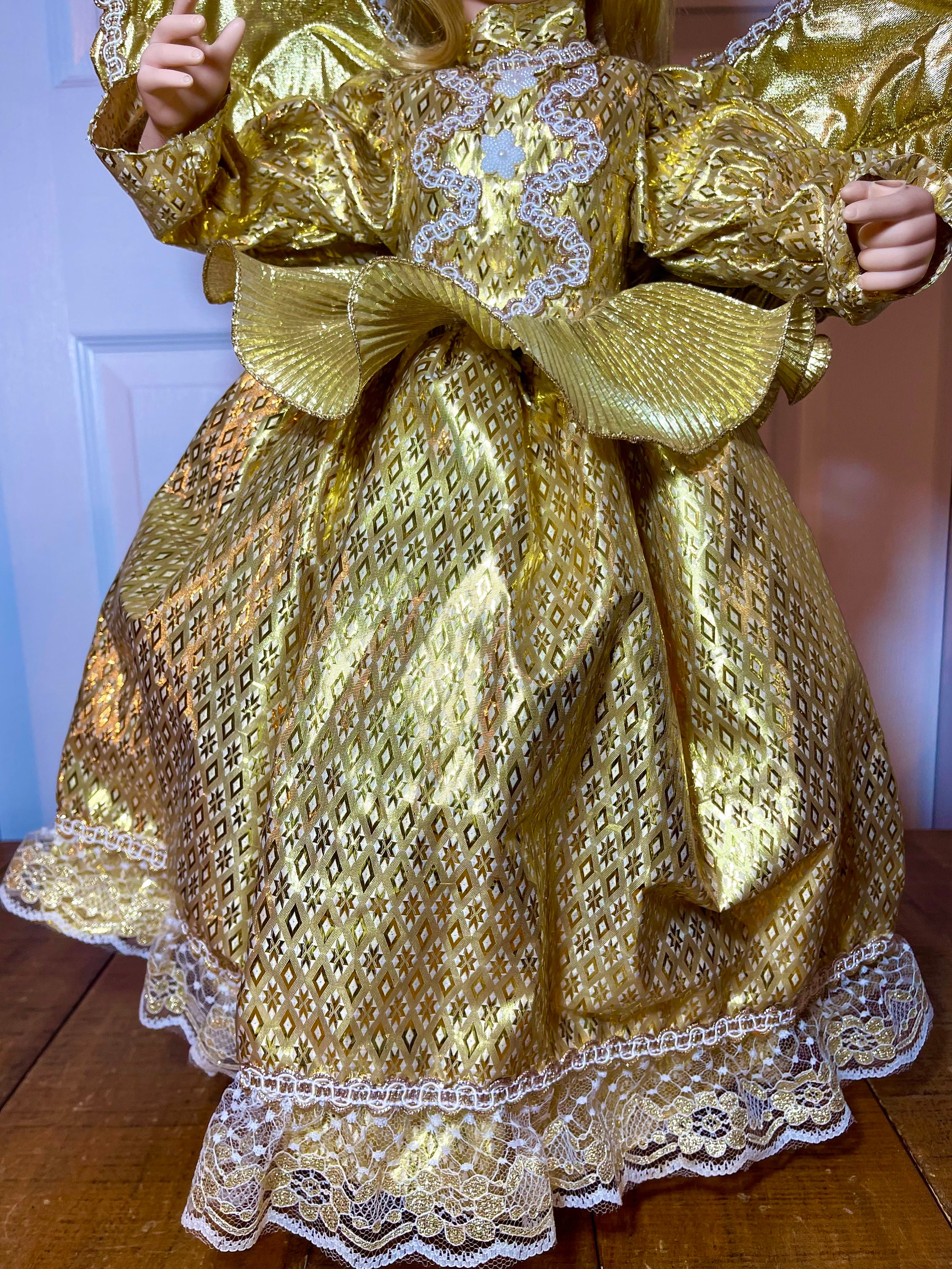 Vintage CHRISTMAS ANGEL Doll 24 With Gold Dress by TELCO Etsy