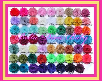 70 new colos to choose Shabby Chic Flower Vintage to make vintage headbands DIY- NO Hair clip- No headband-No rhinestone attach