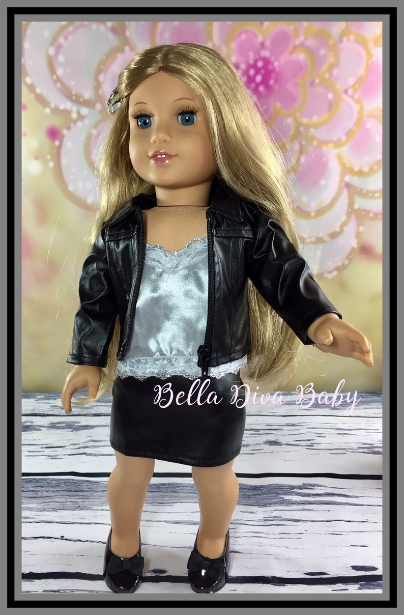 Fits like American Girl Doll Clothes Black Leather Jacket and Etsy