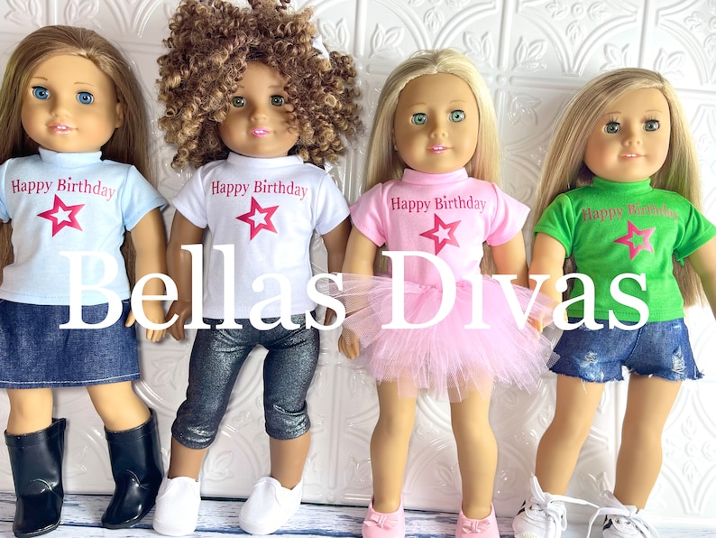 T-SHIRT Short Sleeve Top Designed to fit 18 Dolls Personalized Doll Tee shirt Custom Design Top for 18 inch doll Custom Logo Design tee YES CUSTOM ORDER