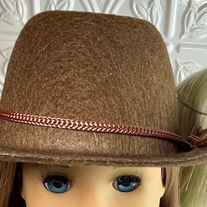 18 Inch Doll Cowgirl Hat: Brown Rodeo Western Style
