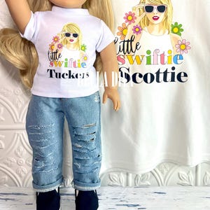 GIRL & DOLL Custom Design Tee designed to Fit 18&quot; Girl Doll- Create Your Own Personalized Matching T-Shirt Girls and 18 Inch Dolls shirts
