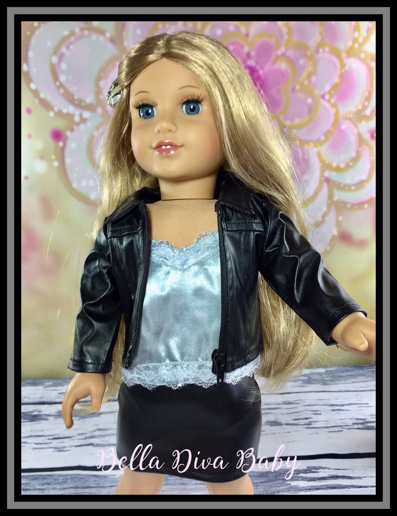 Fits like American Girl Doll Clothes Black Leather Jacket and Etsy