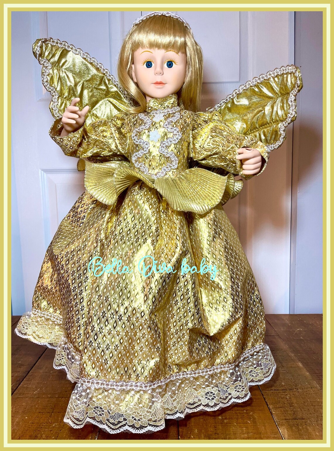 Vintage CHRISTMAS ANGEL Doll 24 With Gold Dress by TELCO Etsy