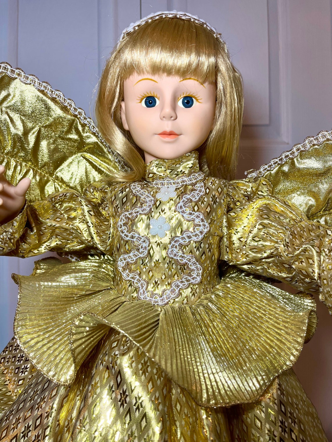 Vintage CHRISTMAS ANGEL Doll 24 With Gold Dress by TELCO Etsy