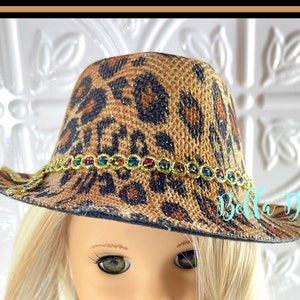 18&quot; Girl Doll Leopard Print Faux Fur Hat