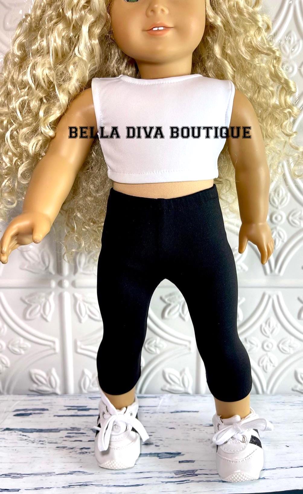 18" Girl DOLL LEGGINGS BLACK-Cheer leggins Designed to Fit 18 Inch Girl Dolls