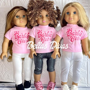 T-SHIRT Short Sleeve Top Designed to fit 18 Dolls Personalized Doll Tee shirt Custom Design Top for 18 inch doll Custom Logo Design tee image 5