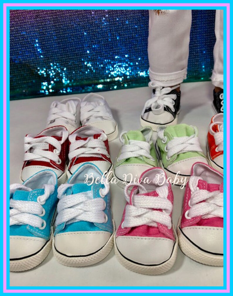 Canvas Sneaker Athletic Shoes for 18/" American Girl Dolls Many Colors Available