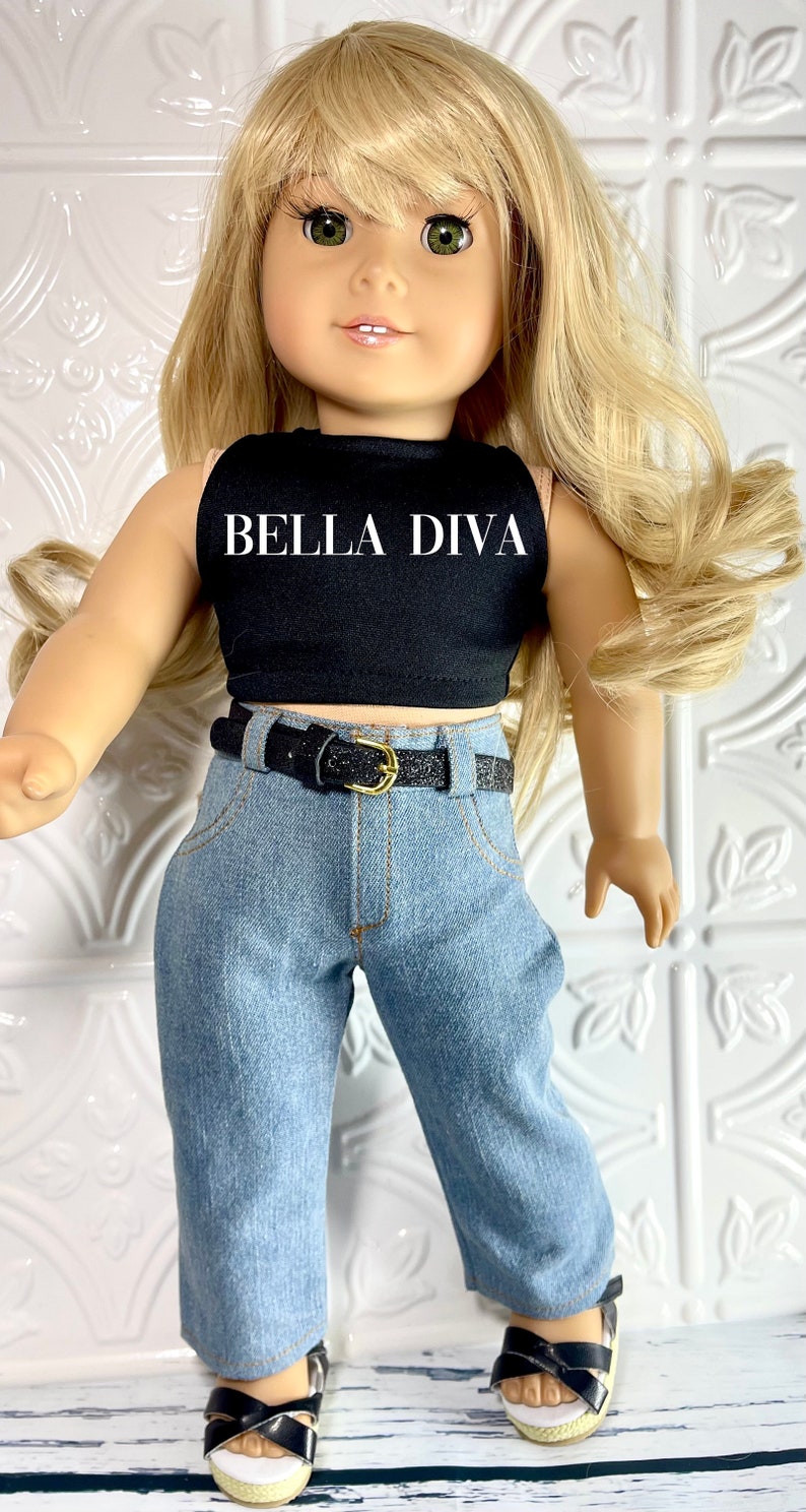 DISTRESSED Light wash RIPPED DENIM Doll Jeans Distressed jeans Designed to fit 18 Inch Dolls Pants with rips for 18 inch Girl or Boy Dolls NO DISTRESSED