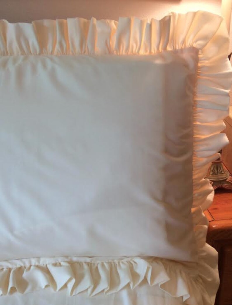 Set of 2 Ruffled Pillow Shams or 1 Body Pillow Cover Cotton Etsy